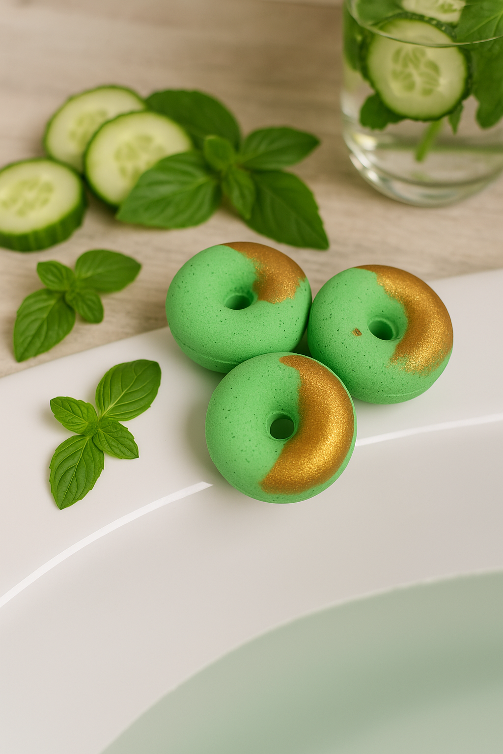 Cucumber, Basil, Mint Bath Bombs