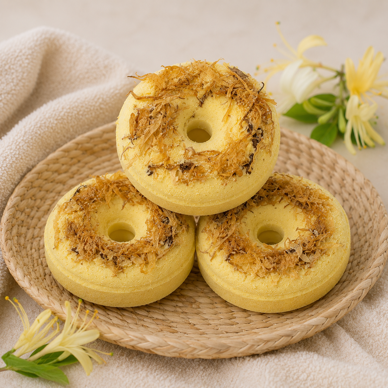 Honeysuckle Scented Bath Bomb | Floral Spa Bath Fizzers
