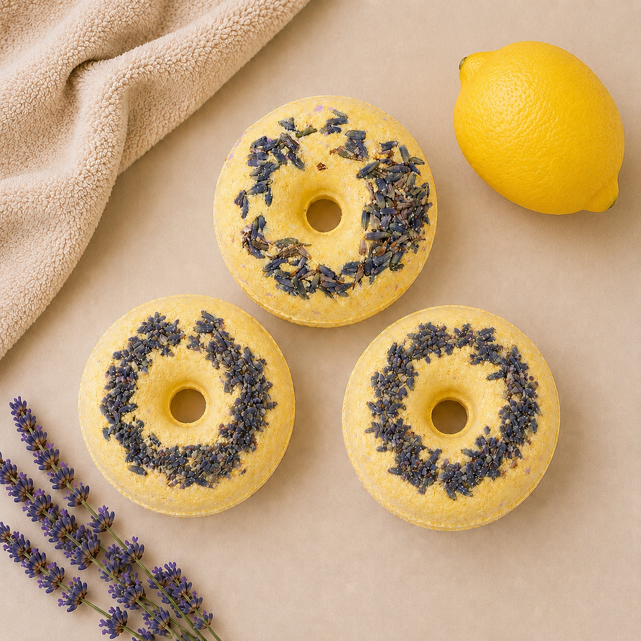 Lemon Lavender Bath Bomb | Citrus Floral Bath Fizzers