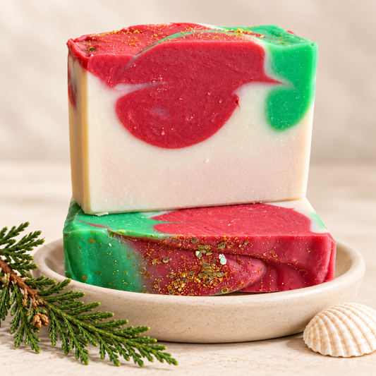 Coastal Christmas Handmade Soap | Balsam & Cedar Scented Artisan Soap