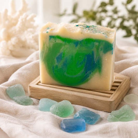 Sea Glass Handmade Soap | Fresh Cotton Coastal Artisan Bar Soap