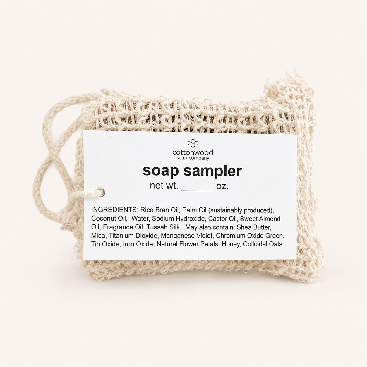Artisan Soap Sampler, containing 4-5 pieces of soap in drawstring soap bag | Cottonwood Soap Company, Hilton Head Island, SC