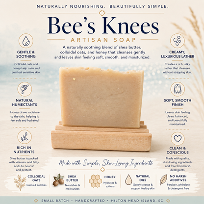 Bee’s Knees- oatmeal, milk and honey scented handmade soap by Cottonwood Soap Company