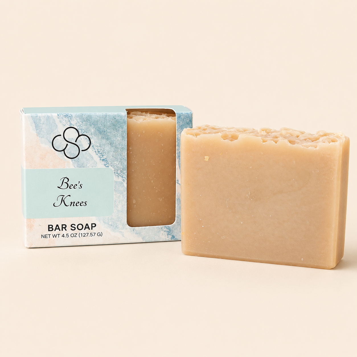 Bee’s Knees- oatmeal, milk and honey scented handmade soap by Cottonwood Soap Company.