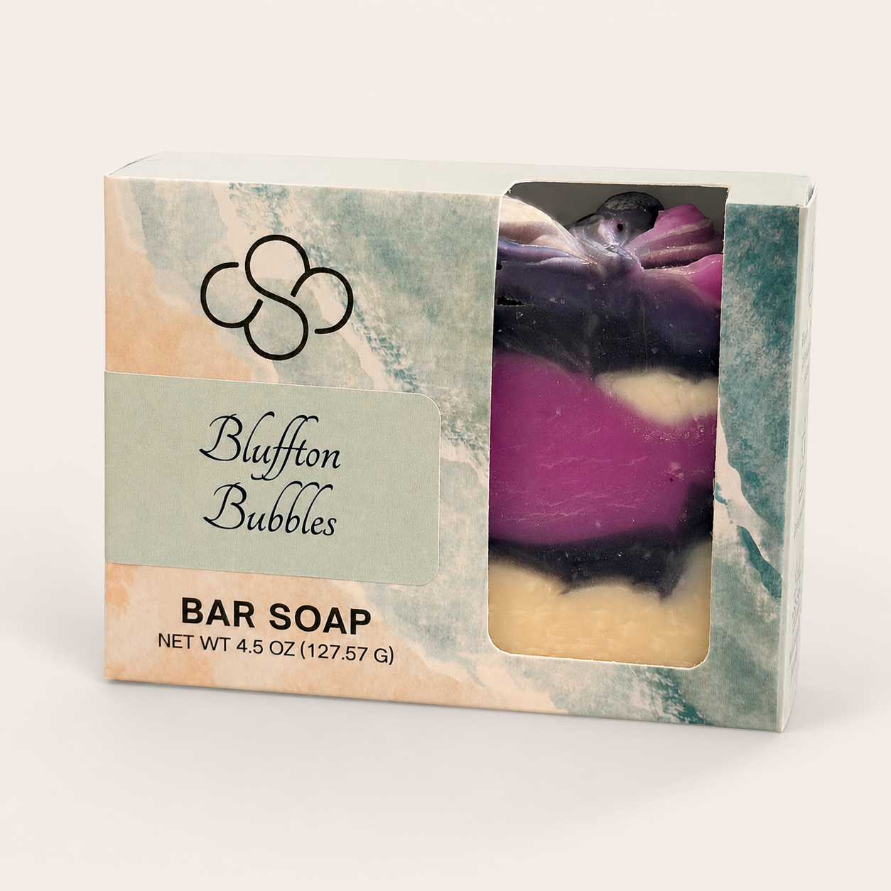 Bluffton Bubbles- black raspberry and vanilla scented handmade soap by Cottonwood Soap Company, Hilton Head Island, SC