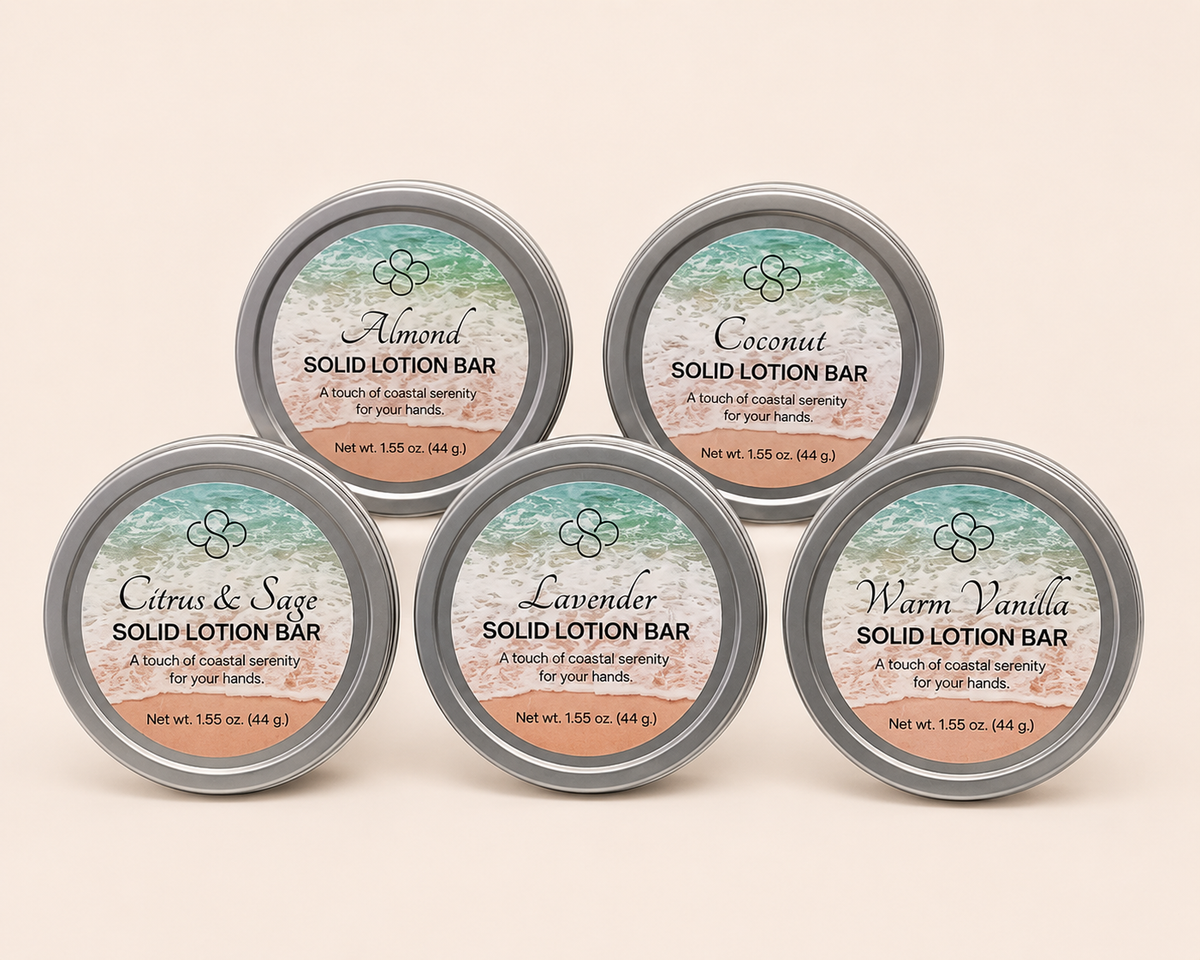 Solid Lotion Bars handcrafted by Cottonwood Soap Company, Hilton Head Island, SC