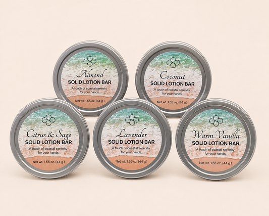 Solid Lotion Bars handcrafted by Cottonwood Soap Company, Hilton Head Island, SC