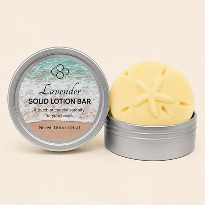 Lavender scented Solid Lotion Bar handcrafted by Cottonwood Soap Company Hilton Head Island, SC