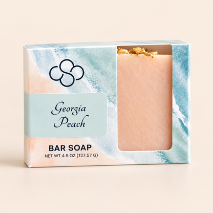 Georgia Peach- peach scented soap, handmade by Cottonwood Soap Company, Hilton Head Island, SC