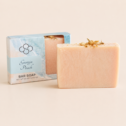 Georgia Peach- peach scented soap, handmade by Cottonwood Soap Company, Hilton Head Island, SC