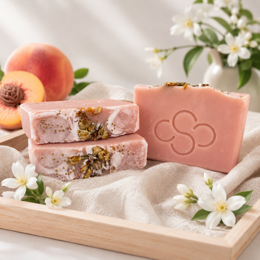 Georgia Peach- peach scented soap, handmade by Cottonwood Soap Company, Hilton Head Island, SC