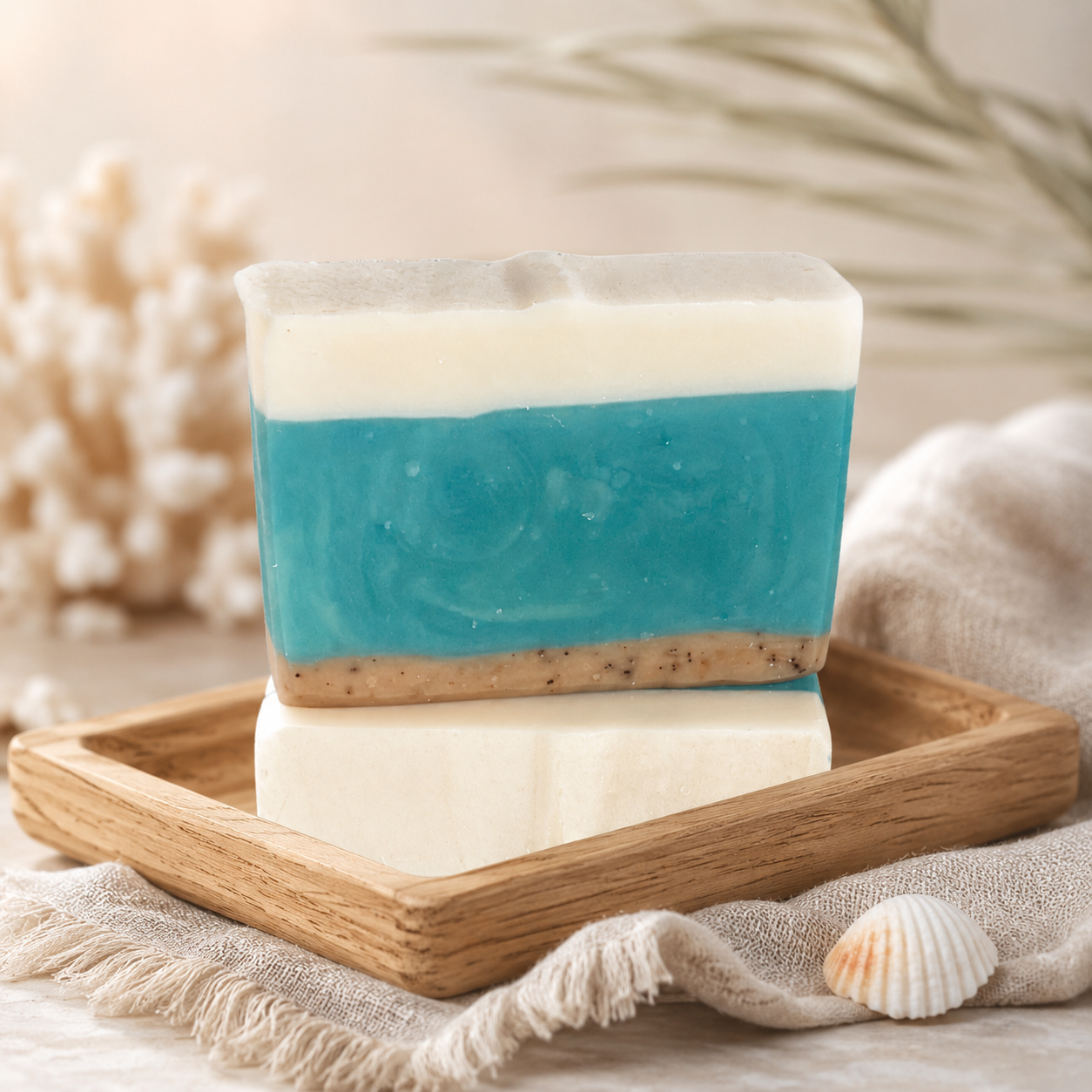 Hilton Head Beach Artisan Soap- tropical scented, coastal inspired, handmade by Cottonwood Soap Company, Hilton Head Island, SC.