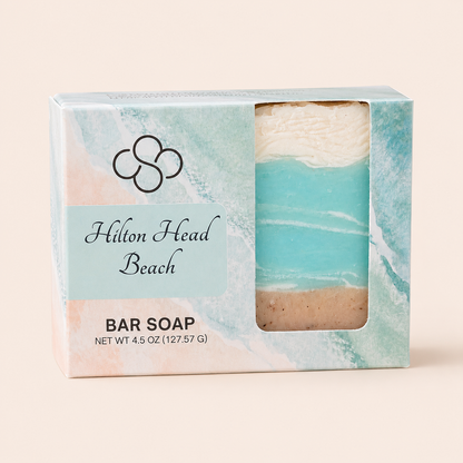 Hilton Head Beach Artisan Soap- tropical scented, coastal inspired, handmade by Cottonwood Soap Company, Hilton Head Island, SC.