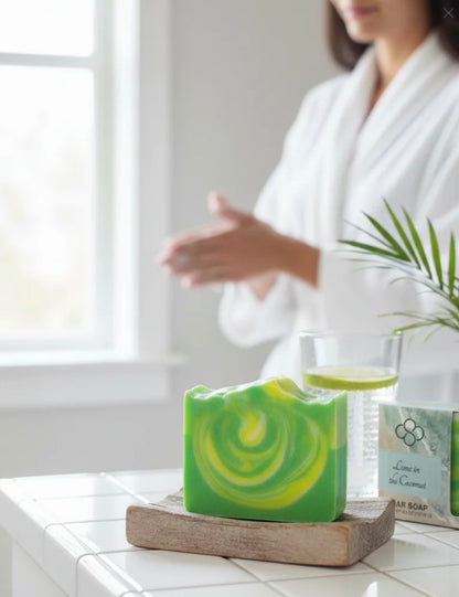 Lime in the Coconut, coconut lime verbena scented bar soap, handmade on Hilton Head Island, SC