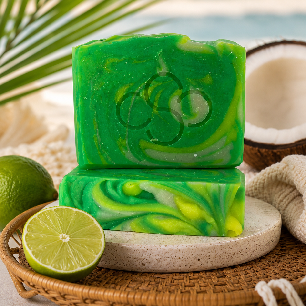 Lime in the Coconut, coconut lime verbena scented bar soap, handmade on Hilton Head Island, SC