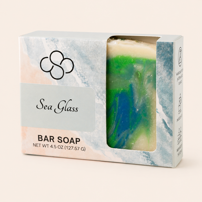 Sea Glass Handmade Soap | Fresh Cotton Coastal Artisan Bar Soap