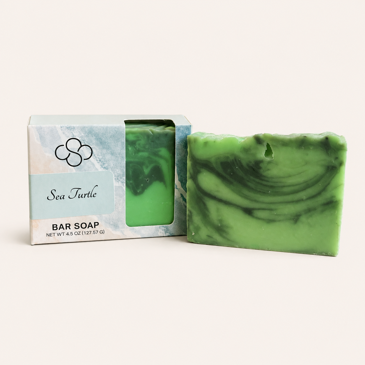 Sea Turtle artisan soap | cucumber, basil, and mint scent | handmade on Hilton Head Island, SC