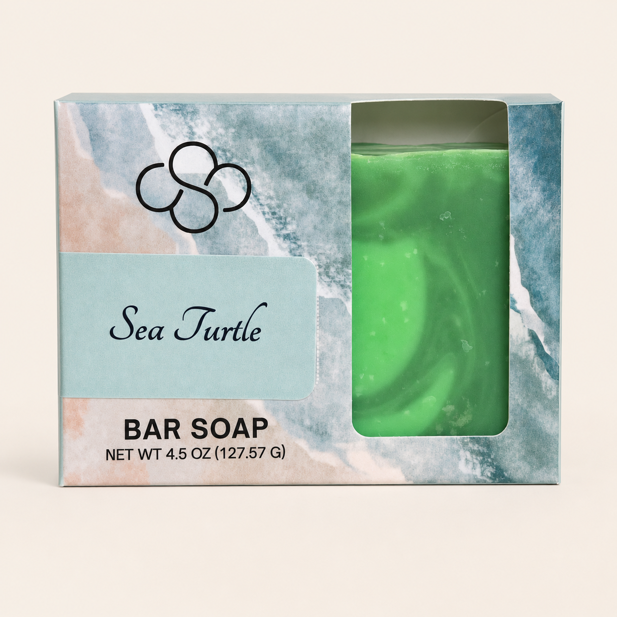 Sea Turtle artisan soap | cucumber, basil, and mint scent | handmade on Hilton Head Island, SC