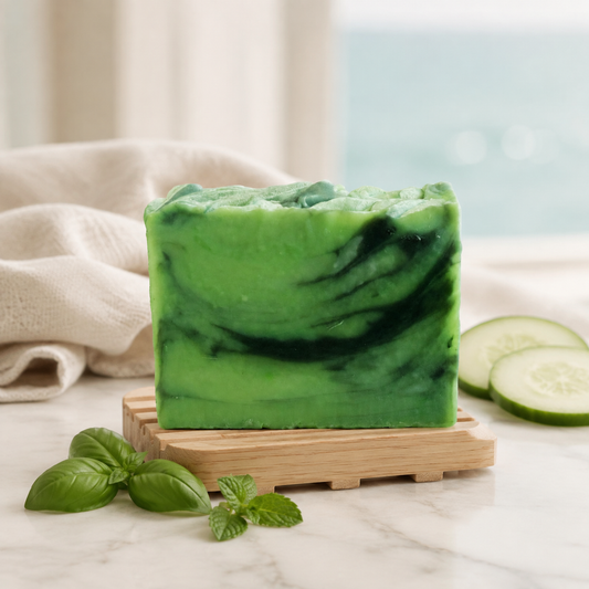 Sea Turtle artisan soap | cucumber, basil, and mint scent | handmade on Hilton Head Island, SC