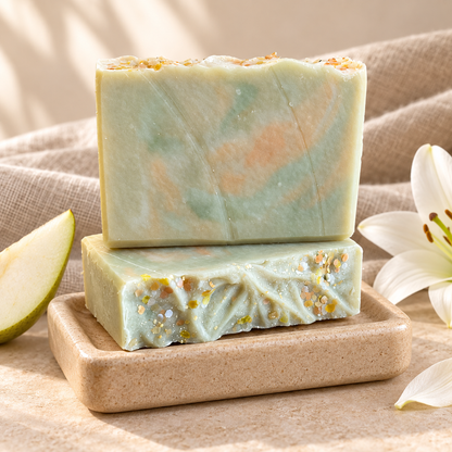 September Sunset, passion fruit scented bar soap handmade by Cottonwood Soap Company, Hilton Head Island, SC