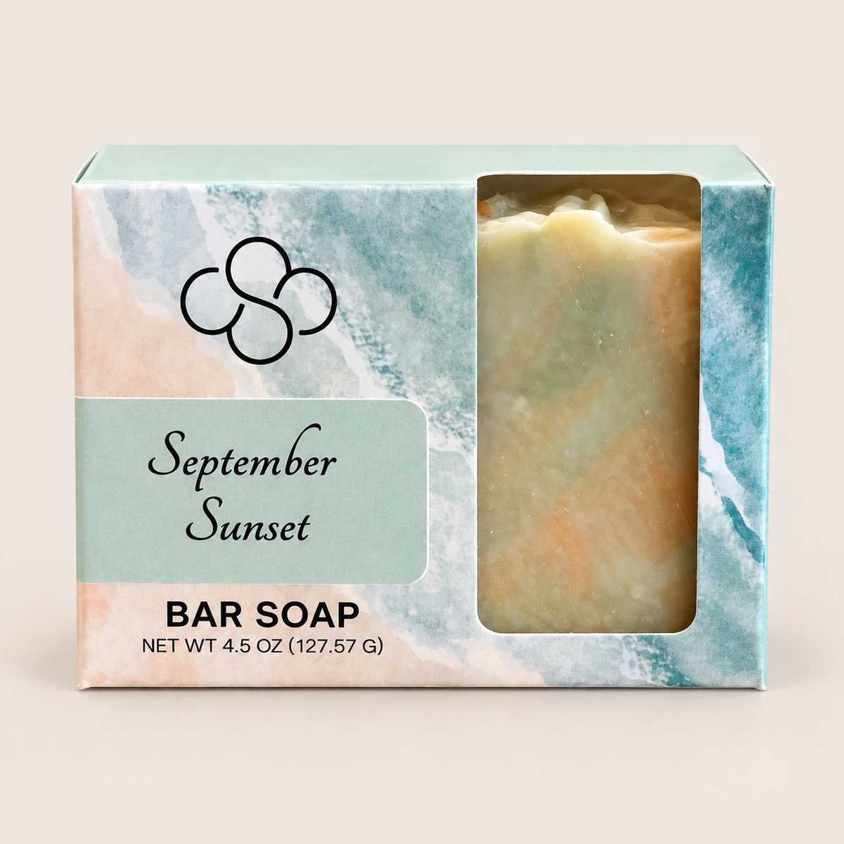 September Sunset, passion fruit scented bar soap handmade by Cottonwood Soap Company, Hilton Head Island, SC