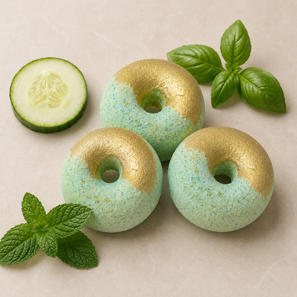 Cucumber, Basil & Mint Scented Bath Bomb | Spa Inspired Bath Fizzies