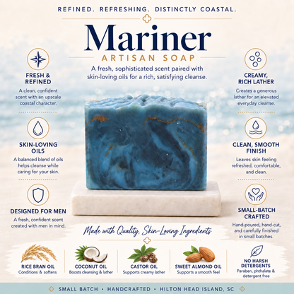 Mariner Artisan Soap | Fresh Marine, Citrus & Warm Woods