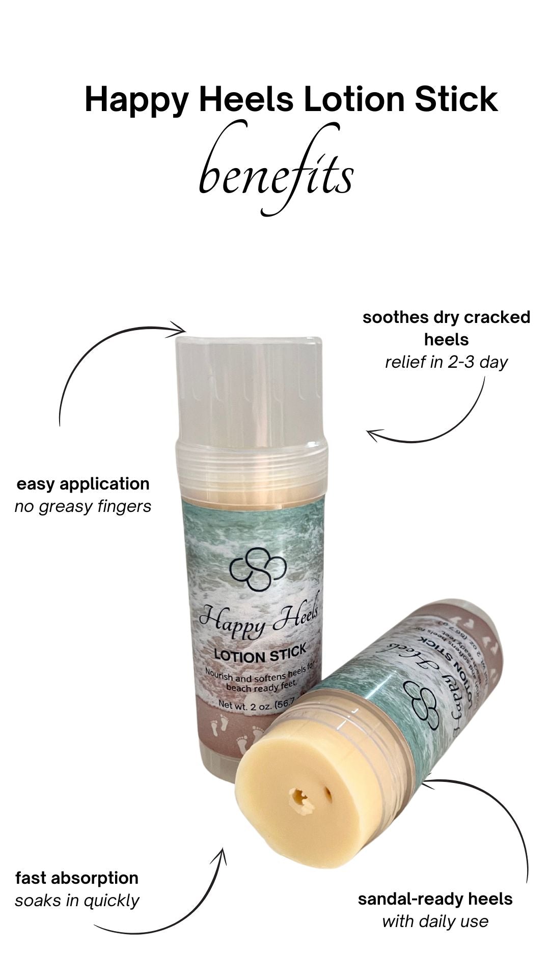 Happy Heels Lotion Stick | Moisturizing Stick for Dry Cracked Feet