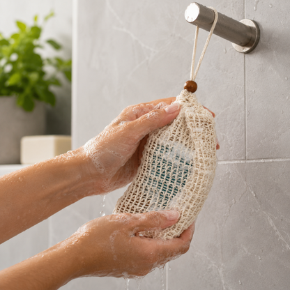 Drawstring Soap Saver Bag | Natural Exfoliating Soap Pouch