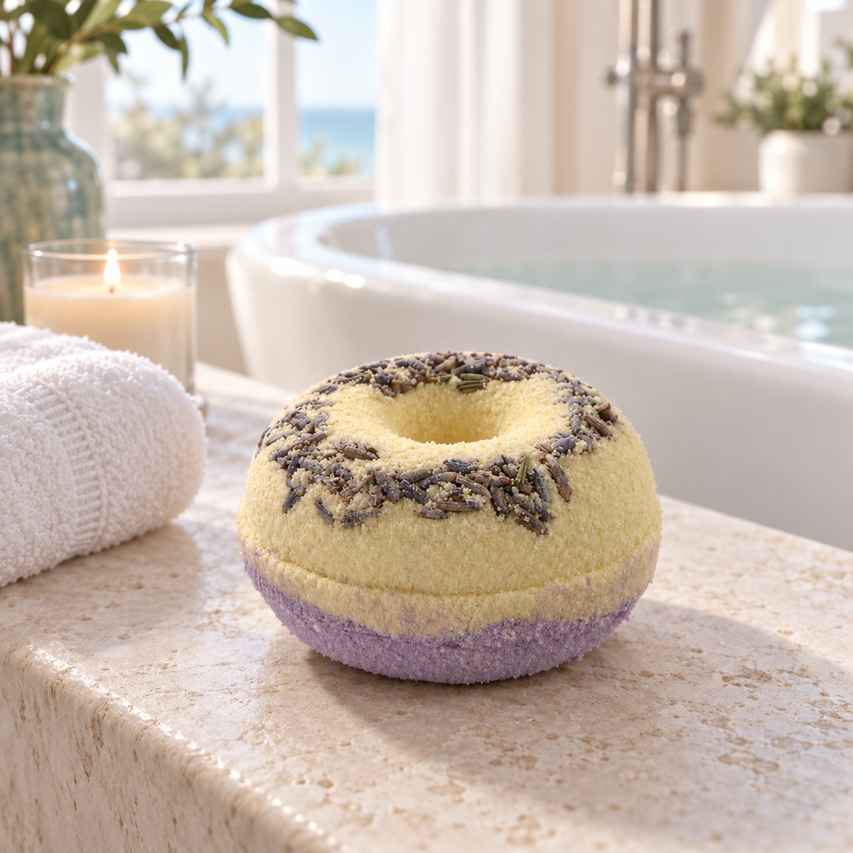 Lemon Lavender Bath Bomb | Citrus Floral Bath Fizzers